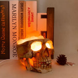 Resin Skull Rock Lamp - Halloween Home Decor Night Light