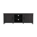 TV Stand Storage Media Console Entertainment Center,Tradition Black,with Doors