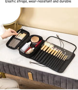 Waterproof Cosmetic Bag with Makeup Brush Organizer