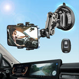 MIOLOE Car Phone Mount Video Recording Universal 360° Rotating Arm Suction Cup Car Phone Holder Vlog Selfie Live Streaming Heavy Duty Car Phone Mount for Dashboard Windshield Sunroof (Black)
