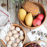 Hand-Woven Rattan Storage Basket for Kitchen & Picnic