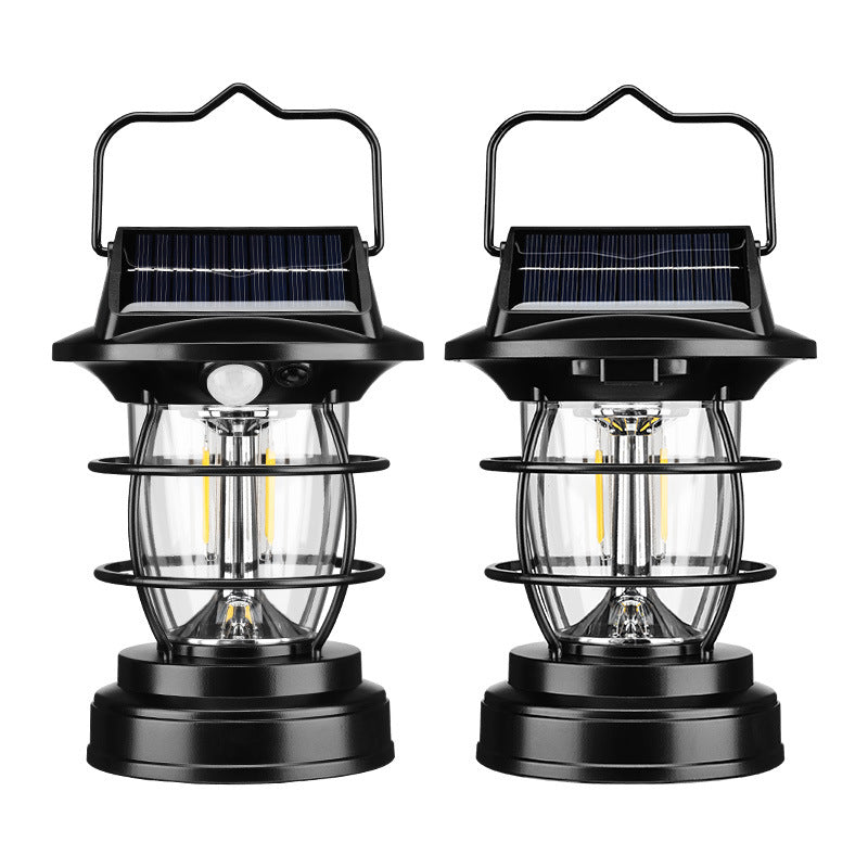 Outdoor Solar-Powered Camping Lantern - Waterproof & Vintage
