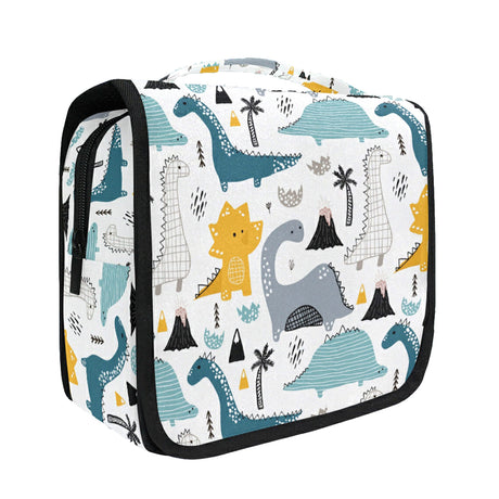 Hanging Travel Toiletry Bag Kit Makeup Case Cosmetics Organizer for Men Women (Kids Cartoon Dinosaurs)