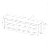 Modern Transitional 3-Shelf Open Storage TV Stand For TVs - Charcoal