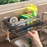 Wall-Mounted Kitchen Storage Rack with Drain Basket