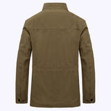 Men's Casual Mid-Length Cotton Jacket for Spring/Fall