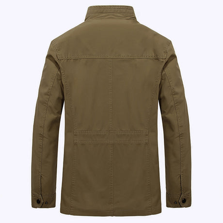 Men's Casual Mid-Length Cotton Jacket for Spring/Fall