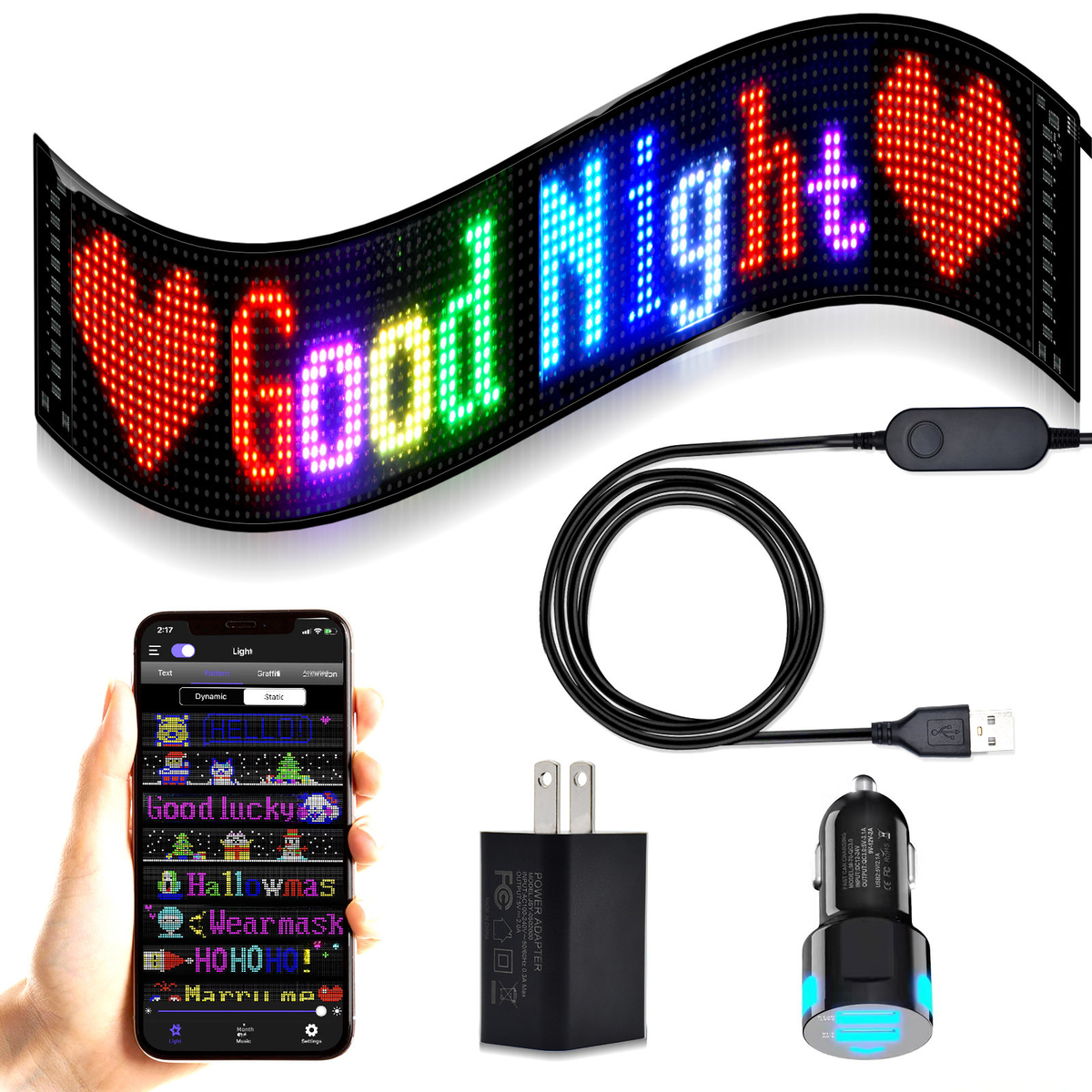 Ultra-Thin Flexible USB Car LED Advertising Screen