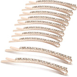 TecUnite 16 Pcs Rhinestone Bobby Pins Decorative Hair Pins Metal Diamond Clear Crystal Fancy Hair Clips Bling Hair Barrette Hair Accessories for Women Bridal Wedding Party Daily 2.36 inch