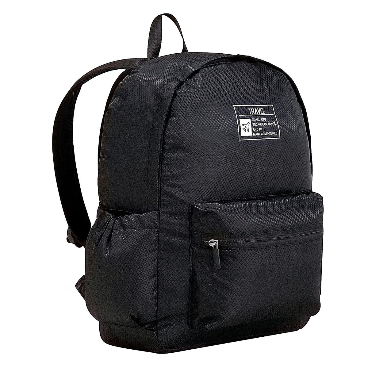 Long Keeper 15L Packable Lightweight Backpack for Women Men Water Resistant Foldable Hiking Travel Camping Daypack (Black)