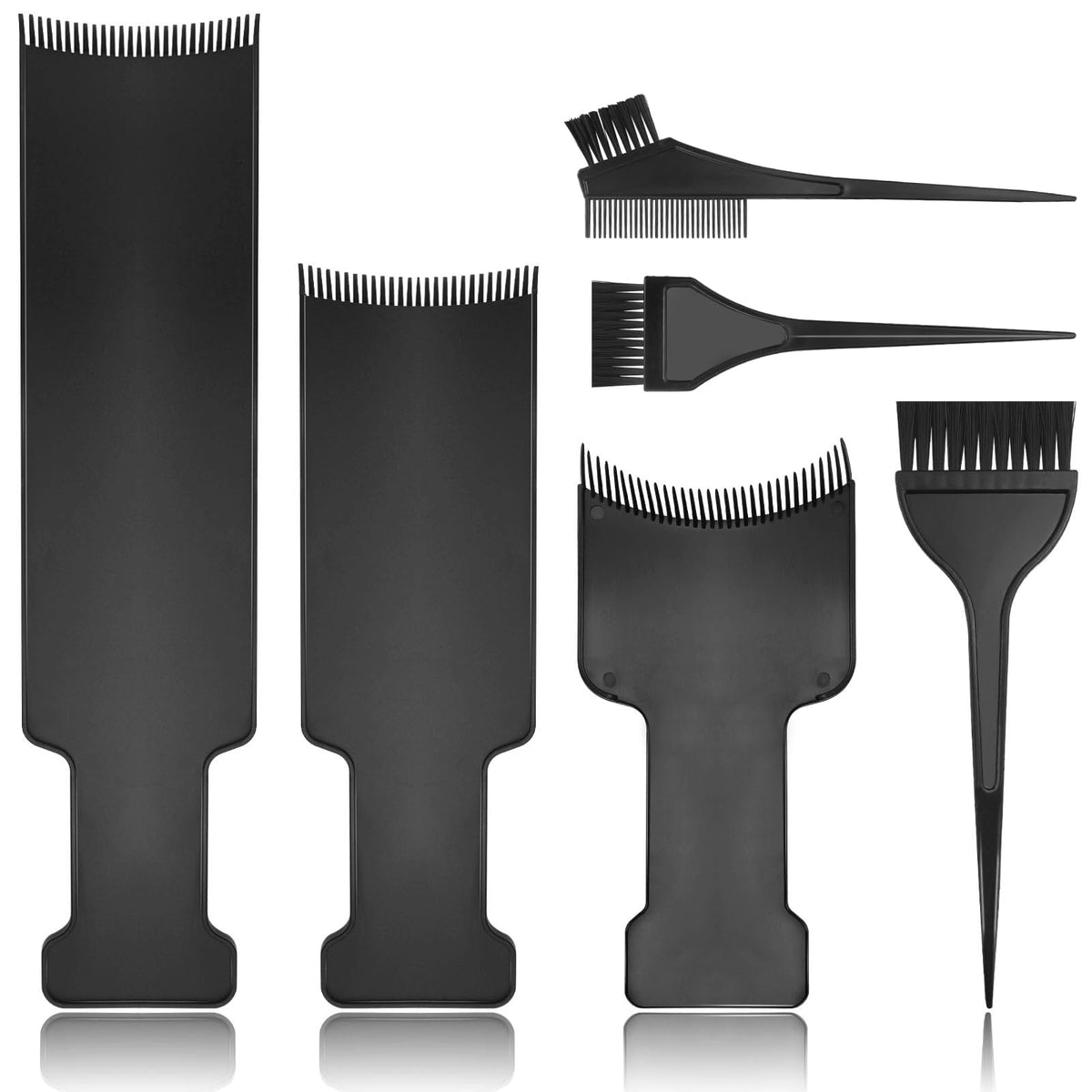 6 PCS Balayage Highlighting Board and Highlighting Brush Kit 3 Hair Dye Brush and 3 Balayage Highlighting Board with Teeth Hair for Hair Dye Hairstylist Accessories Brushes