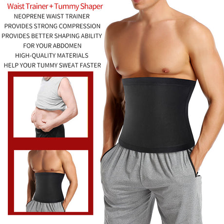 Men's Sauna Body Shaper Waist Trainer Slimming Belt