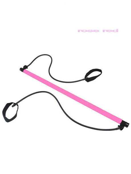 Pilates Fitness Stick with Resistance Bands for Yoga
