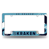 Rico Industries NHL Hockey Seattle Kraken Wave 12" x 6" Chrome All Over Automotive License Plate Frame for Car/Truck/SUV