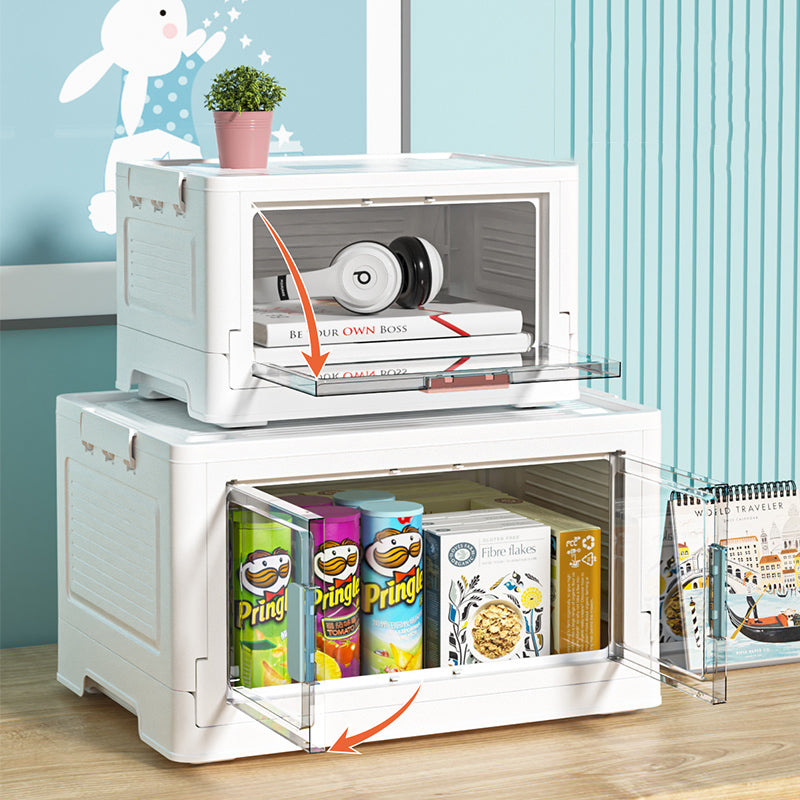 Transparent Double Door Folding Clothes Storage Cabinet