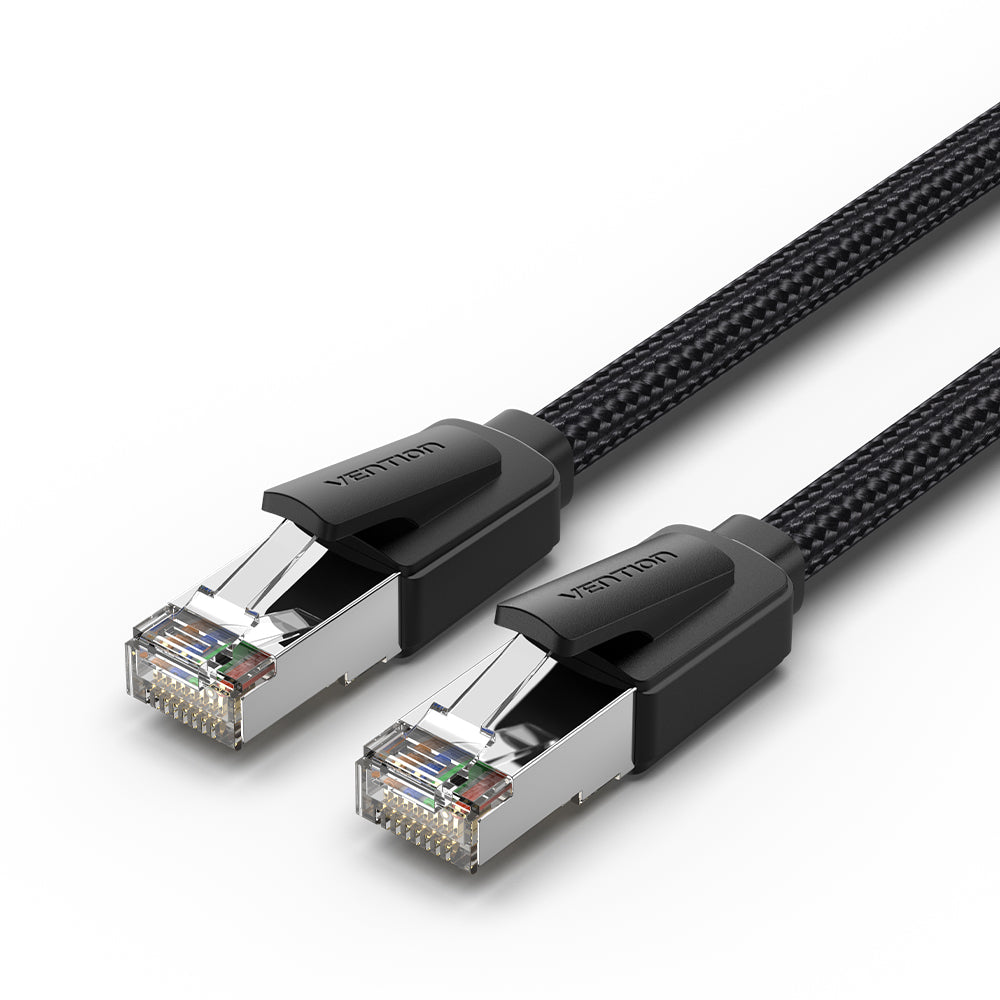 Vention NETWORK Cable CAT8 SFTP Braided 1.0m Black-Nickel IKOBF