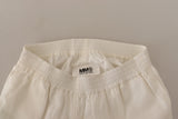 Maison Margiela White High Waist Cropped Women Trouser Pants