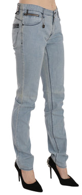 Costume National Light Blue Mid Waist Skinny Denim Jeans