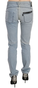 Costume National Light Blue Mid Waist Skinny Denim Jeans