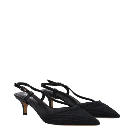 Isabel Marant Black Fabric Mid Heel Pumps