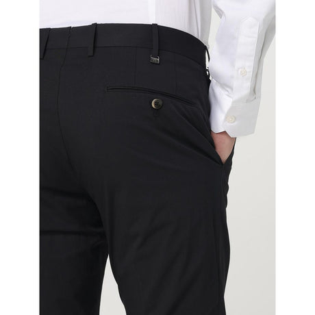 PT Torino Black Cotton Dress Pants