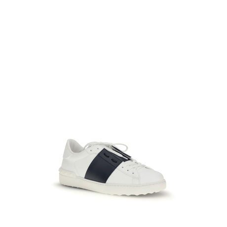Valentino Garavani Blue Calf Leather Bos Taurus Low Top Sneakers