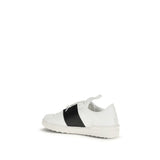 Valentino Garavani White Calf Leather Bos Taurus Low Top Sneakers