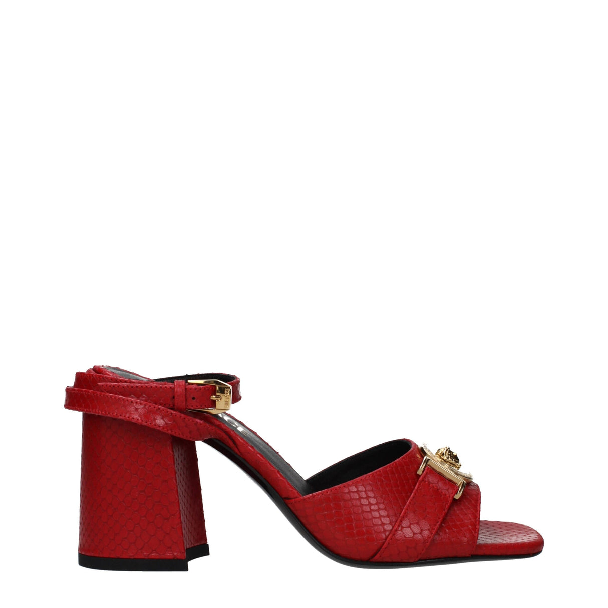 Versace Red Leather Platform Sandals