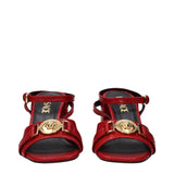 Versace Red Leather Platform Sandals