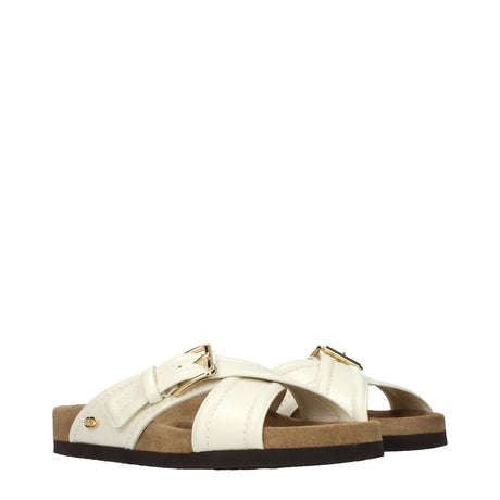 Valentino Garavani Beige Leather Slippers