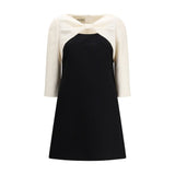 Valentino Black Fleece Wool Cocktail Dress