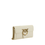 PINKO White Calf Leather Bos Taurus Shoulder Bag