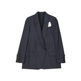 Brunello Cucinelli Blue Virgin Wool Jackets And Coat