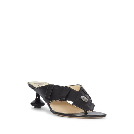Loewe Black Lamb Leather Flat Sandals