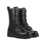 Valentino Garavani Black Calfskin Lace-Up Boots