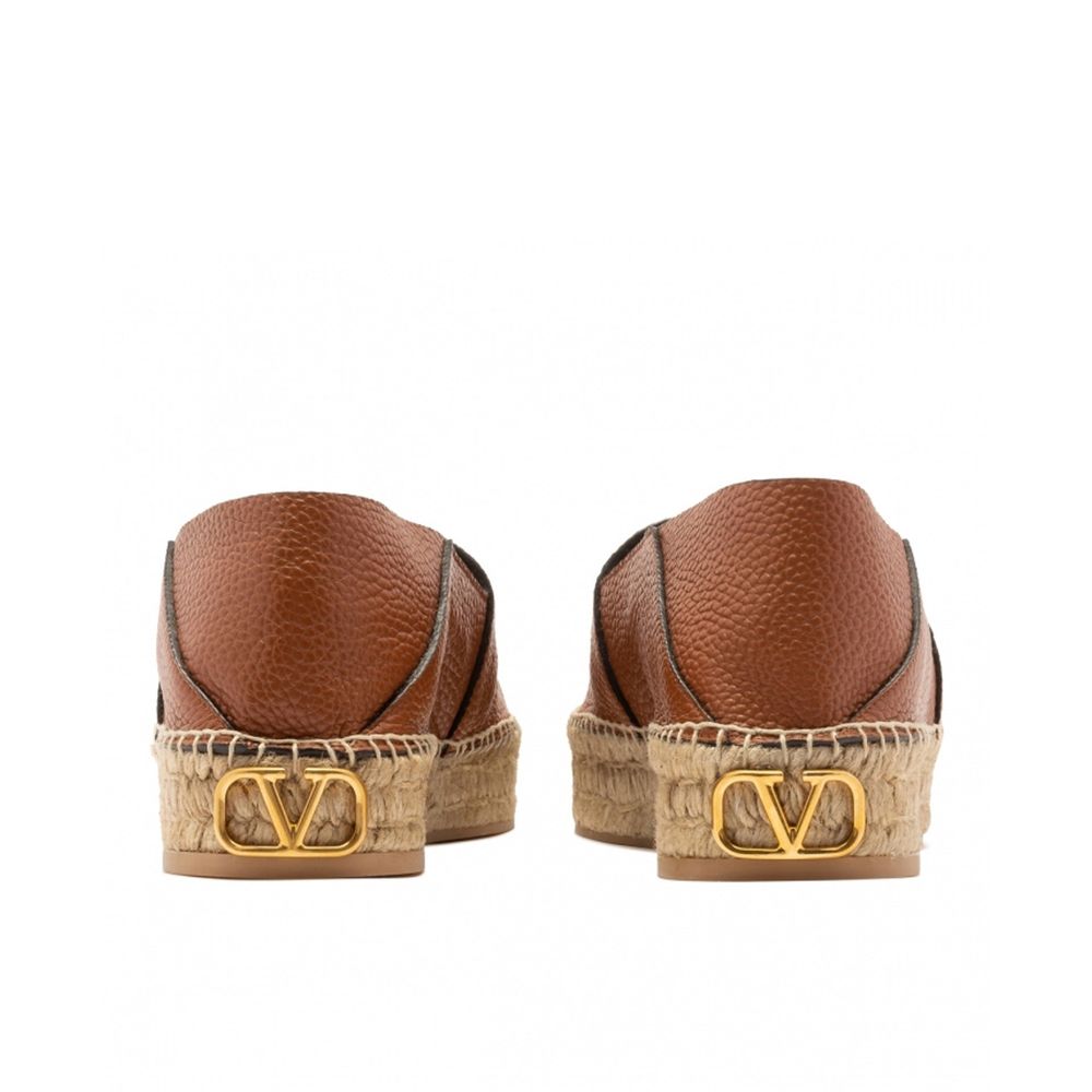 Valentino Garavani Brown Calfskin Espadrilles