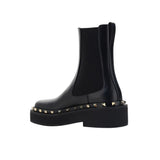 Valentino Garavani Black Calfskin Flat Boots