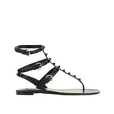 Valentino Garavani Black Calfskin Strap-On Sandals