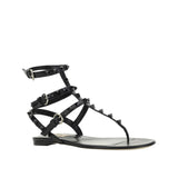 Valentino Garavani Black Calfskin Strap-On Sandals