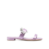 Manolo Blahnik Purple Silk Flat Sandals