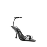 The Attico Black Silk Stiletto Heel Sandals