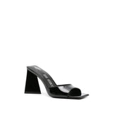The Attico Black Calfskin Stiletto Heel Sandals