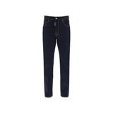 Dsquared² Blue Cotton Straight-Leg Jeans