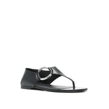 Saint Laurent Black Calfskin Flat Sandals