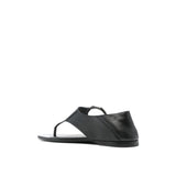 Saint Laurent Black Calfskin Flat Sandals