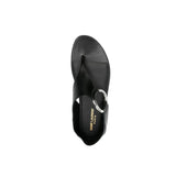 Saint Laurent Black Calfskin Flat Sandals