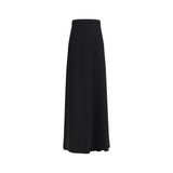 Valentino Black Silk Long Skirt