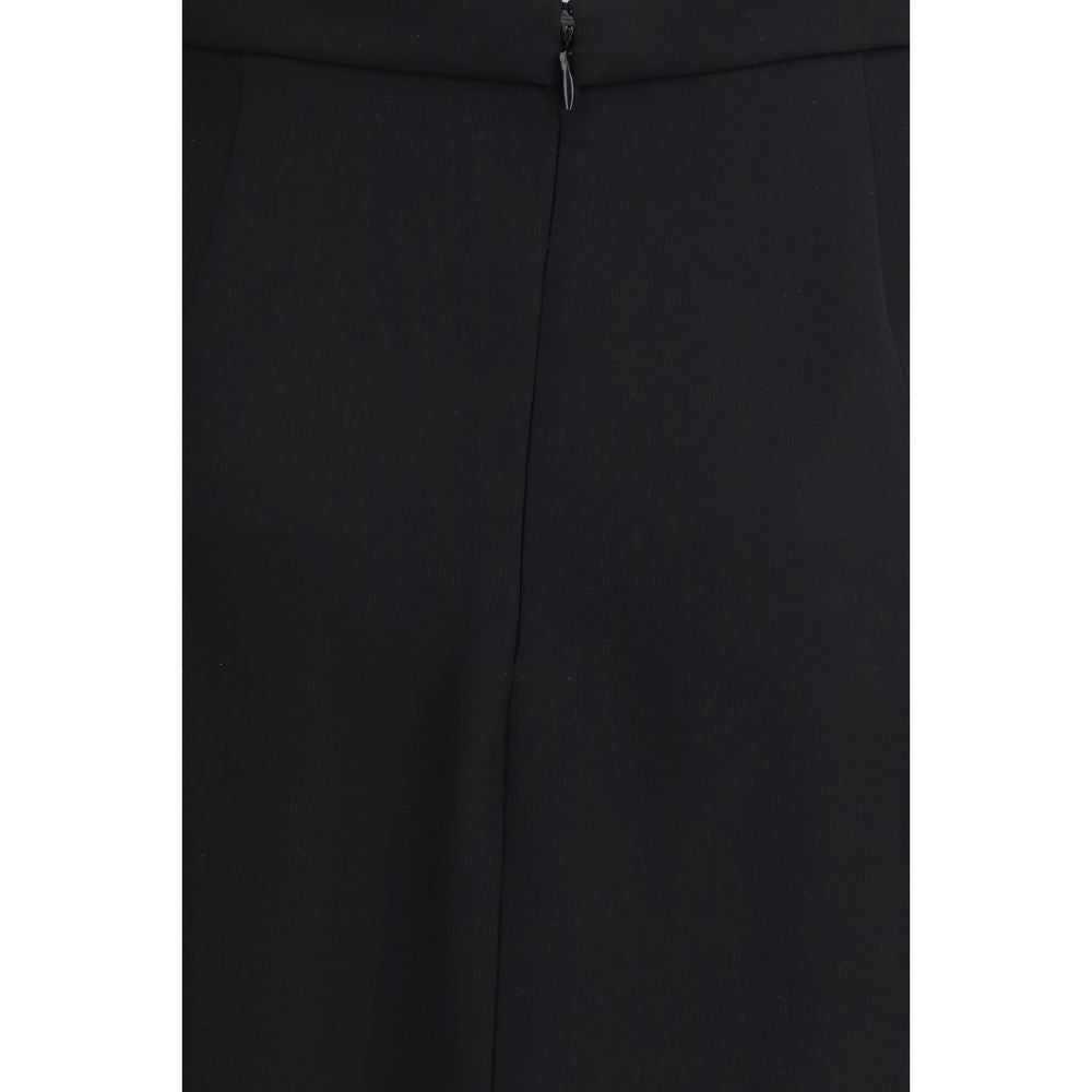 Valentino Black Silk Long Skirt