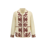 Baziszt Beige Hemp Pattern Shirt