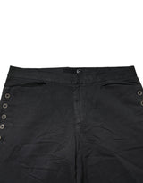 Just Cavalli Black Straight Fit Mid Waist Denim Trouser Jeans
